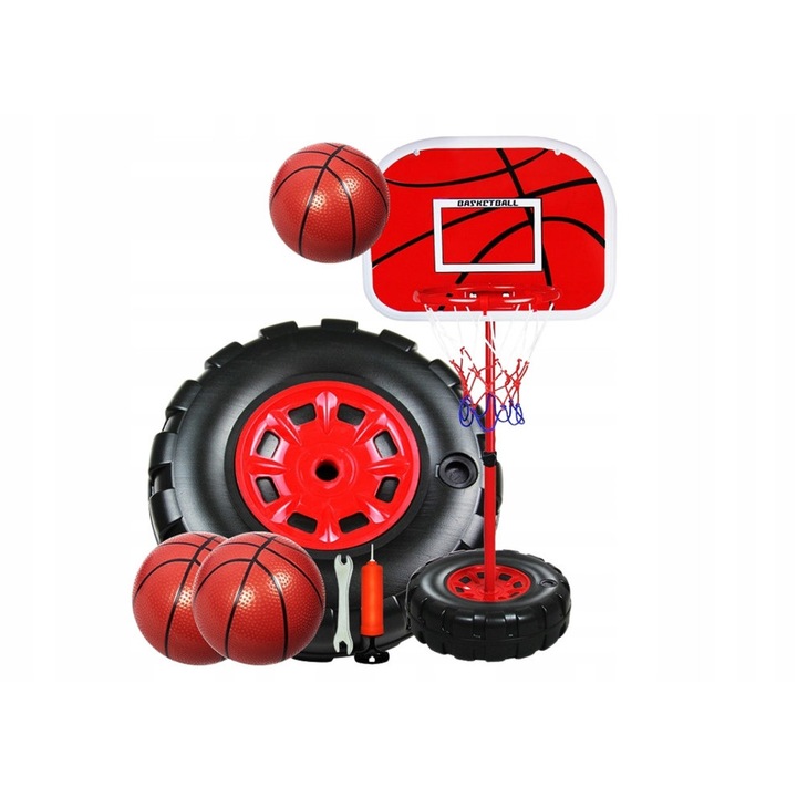 Lean Toys Állítható kosárlabda szett, 1.7m, labdával és pumpával, 28x38cm