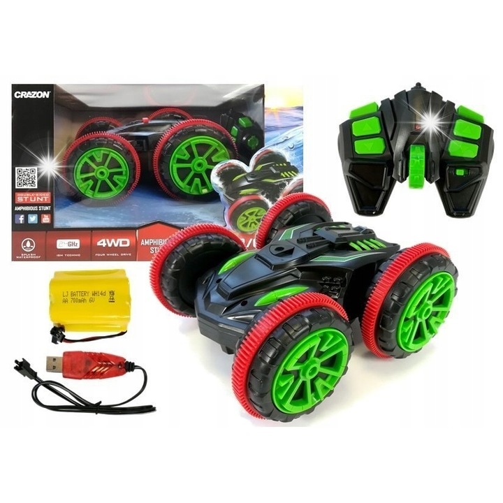 Masinuta R/C 4x4 Crazon, multicolor, 22x20x12,5cm, cu functie de rotire 180°