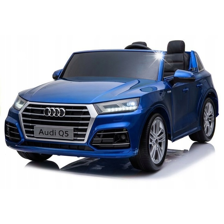 Audi Q5, електрически автомобил за деца, 2 места, син цвят, размери 145x93x66cm