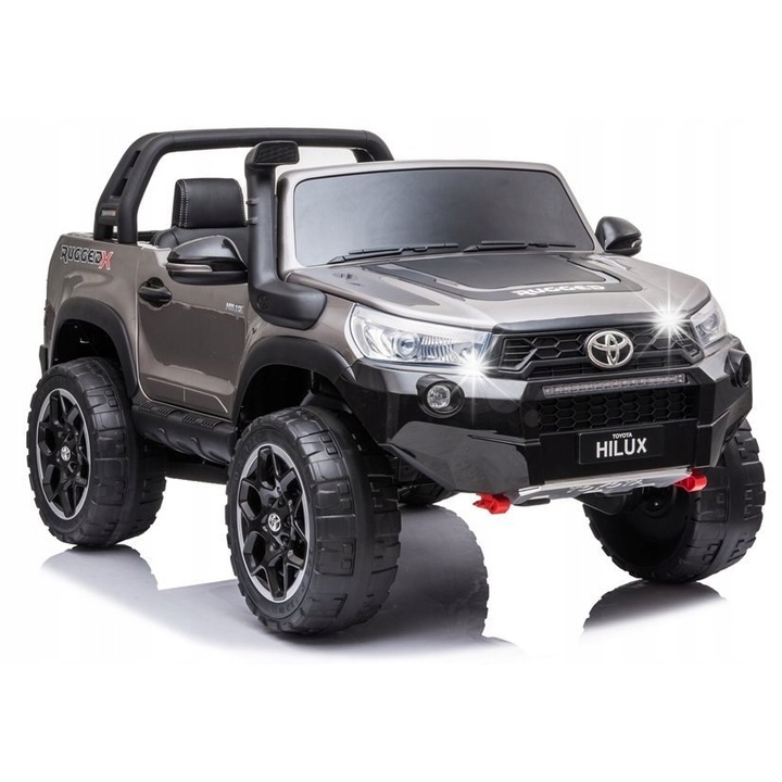 Masina electrica pentru copii Toyota Hilux, 4x45W, 2x12V7Ah, argintiu, 140x92x74cm, cu radio si telecomanda