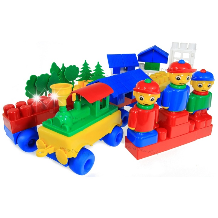 Hemar K3 építőkocka készlet, 70 darab, többszínű, 57mm