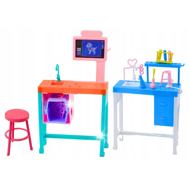 Комплект кукла ветеринар, Lean Toys, мебели и аксесоари, за деца над 3 години