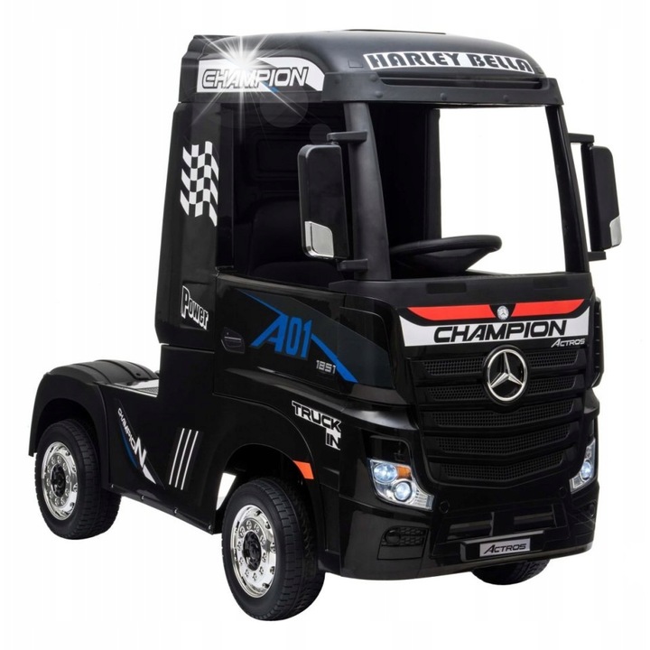 Camion cu acumulator Mercedes Actros, 4x4, 2 acumulatori, negru