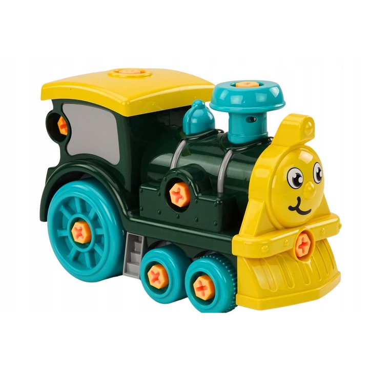 Játék mozdony, Lean Toys, DIY, zöld, 27,5x18x13,5cm