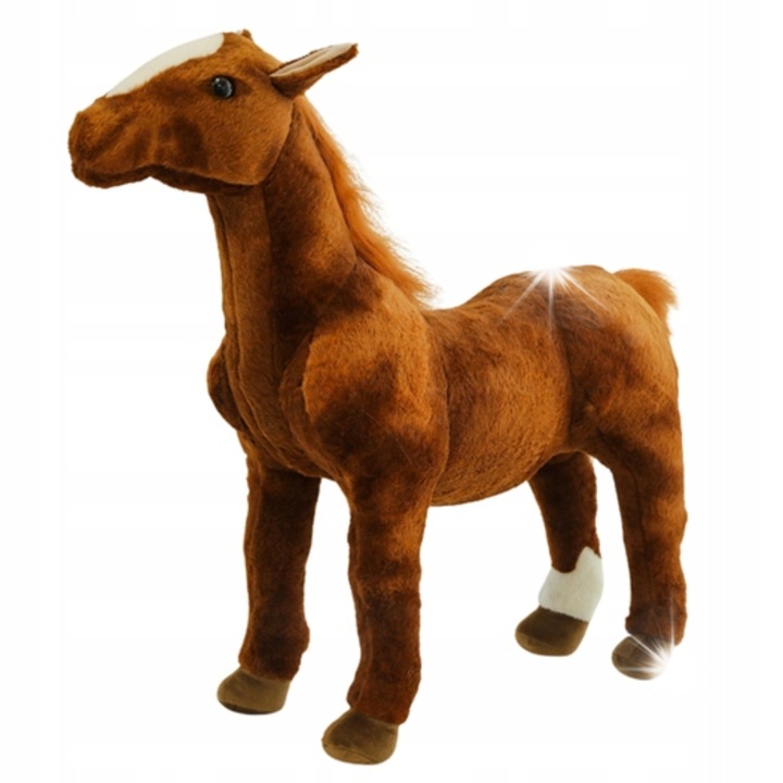 Cavalo de plus, Lean Toys, 40cm x 37cm, maro, pentru copii peste 3 ani
