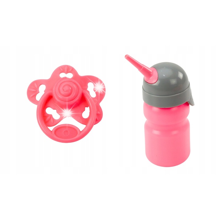 Кукла Бебе с Бутилка, Биберон и Звуци, Розова, 30x15см