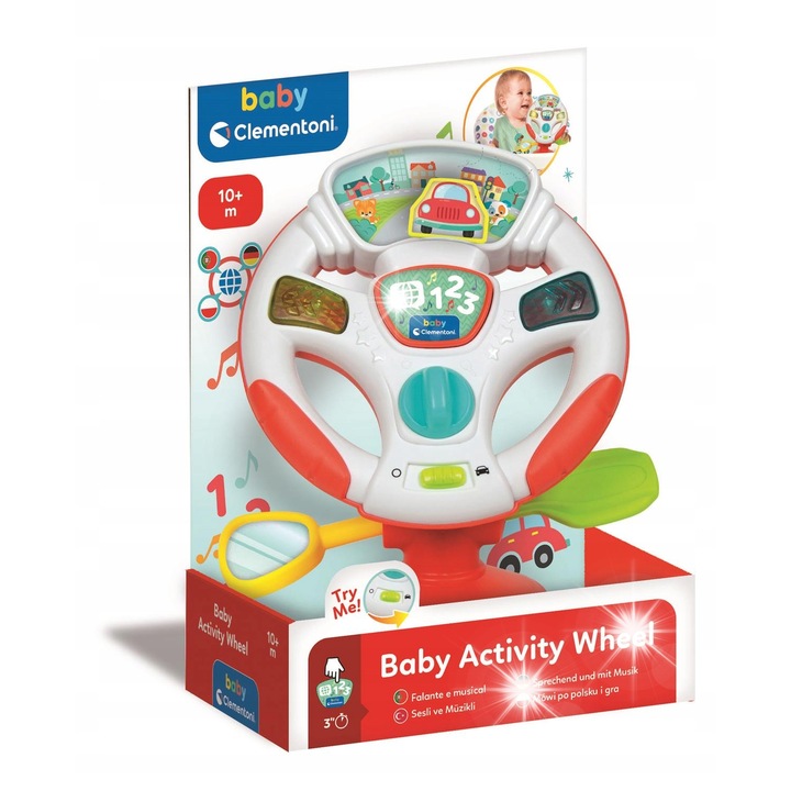 Clementoni interaktív kormánykerék, elektronikus, LED fények, hangok