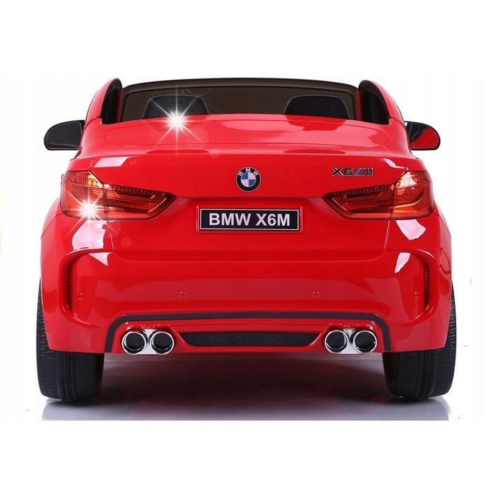 Masinuta electrica BMW X6M, rosie, 2x120W, 145x101x67cm, set cu telecomanda