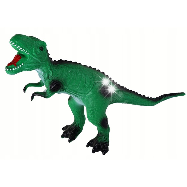 Tyrannosaurus dinoszaurusz figura hanggal, Lean Toys, zöld, 53x38x19cm