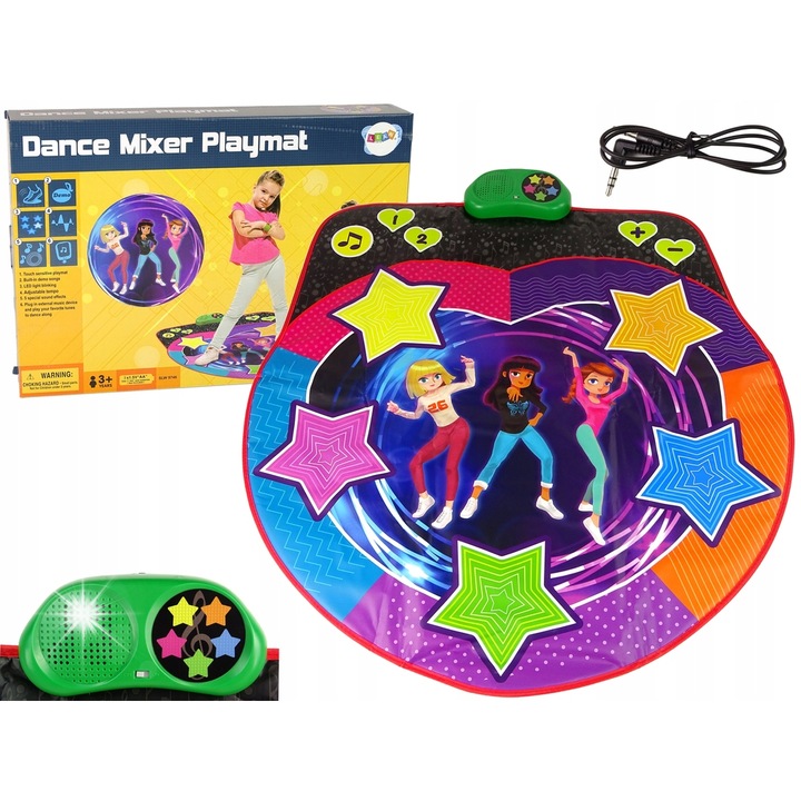 Lean Toys táncszőnyeg, ügyességi játék, 98x90x5cm, csúszásmentes, 3 év feletti gyermekeknek