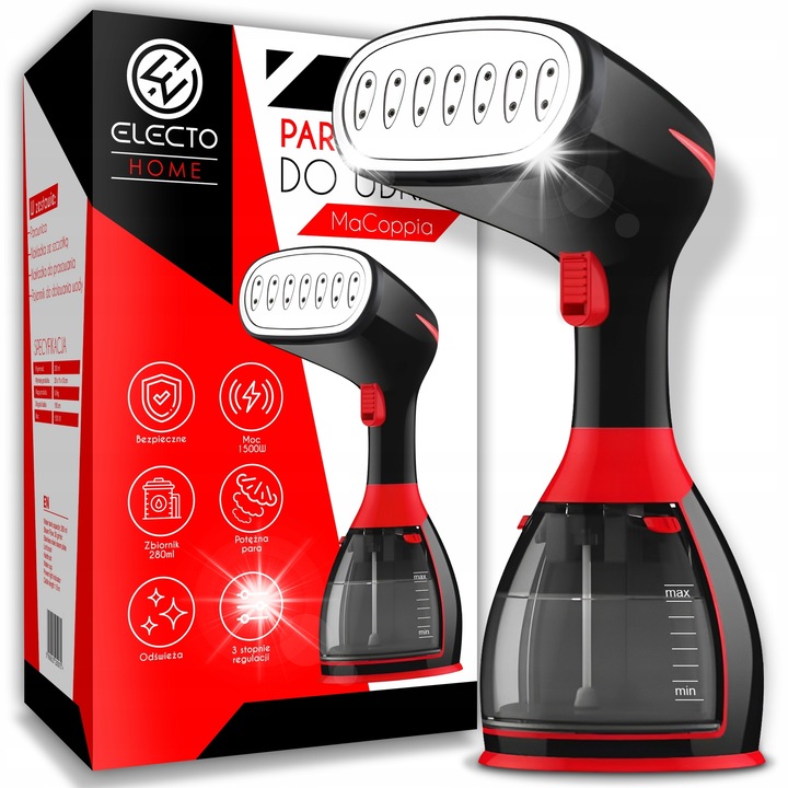 Fier de calcat cu abur, 1500W, 280ml, 3 trepte de abur, compact