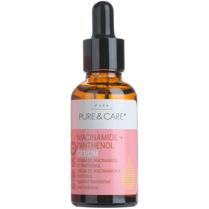 Серум Puca Pure&Care 5% ниацинамид, Пептид и Д-пантенол, 30 мл