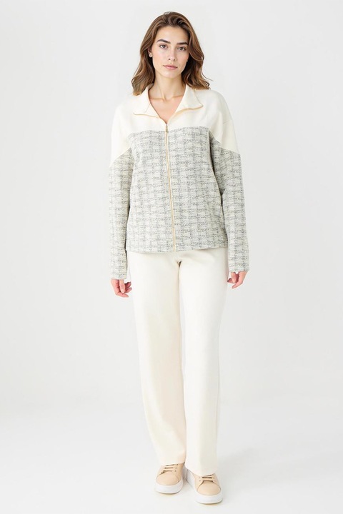 JIMMY KEY, Pantaloni drepti din amestec de modal, Alb fildes