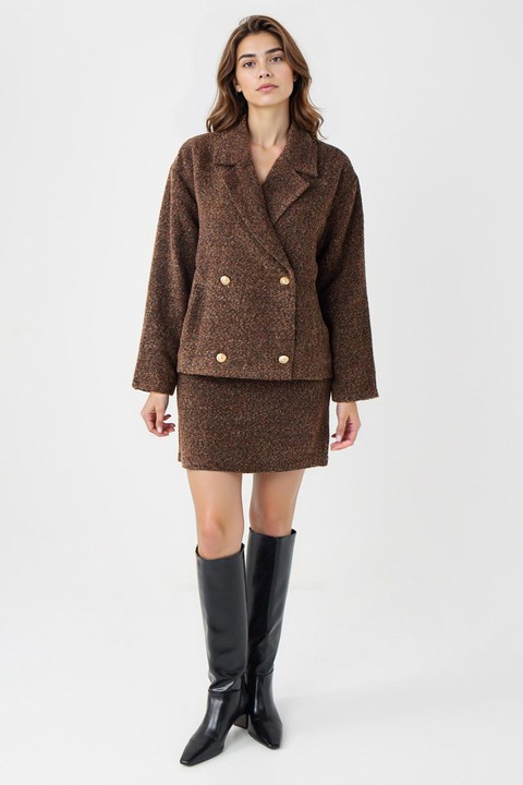 JIMMY KEY, Fusta mini dreapta, Maro melange