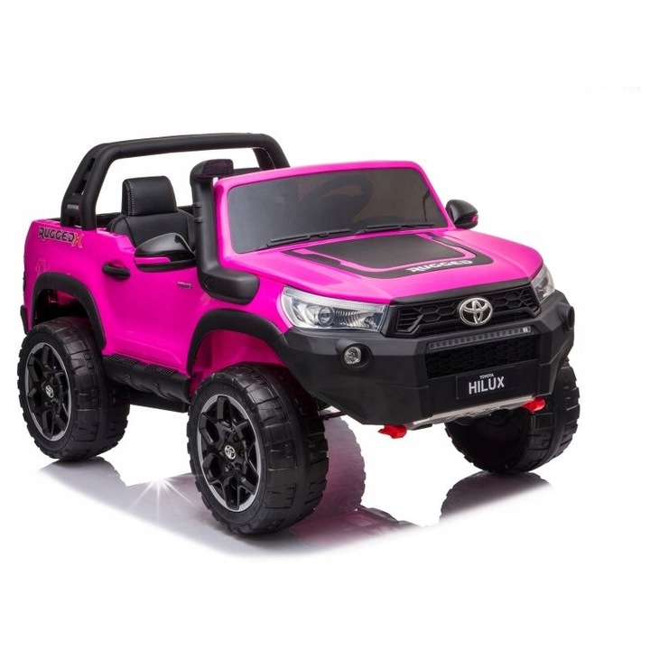 Masina pe acumulator Lean Toys, Toyota Hilux, roz, 4x45W, 140x92x74cm, set cu telecomanda