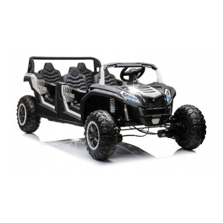 Masinuta electrica Buggy A033 4x4, Lean Toys, alb/negru, 190x100x78cm, 2 locuri, 120kg max