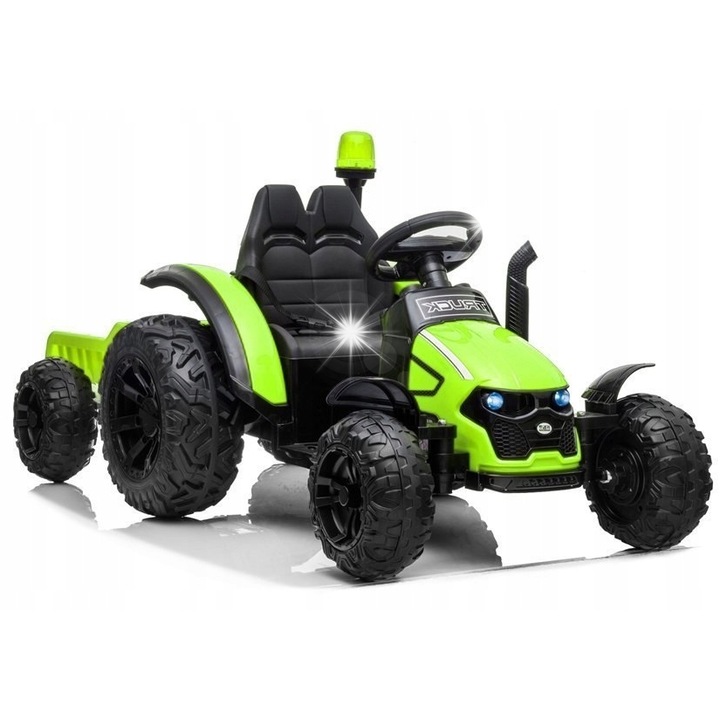 Tractor electric Lean Toys, verde, 150x70x70cm, 2 viteze, cu telecomanda