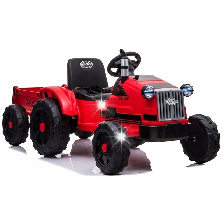 Tractor electric cu remorca CH9959, rosu, 2 viteze, 148x66x59cm