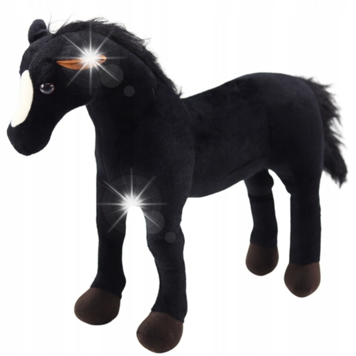 Плюшено конче, Lean Toys, 40см x 37см, черно, за деца над 3 години