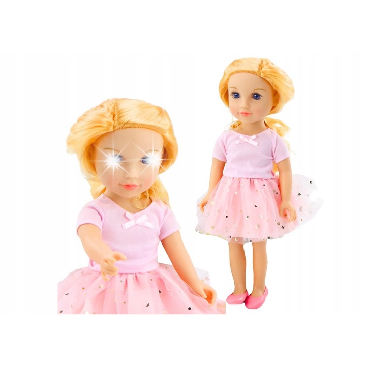 Кукла, Leantoys, Кукла в розова рокля с тюл, руса коса, 18'