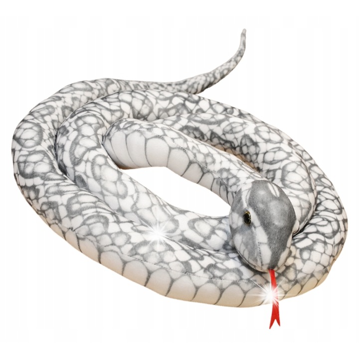 Плюшена играчка, Lean Toys, сива змия, 300x35x20см, унисекс, за деца над 3 години