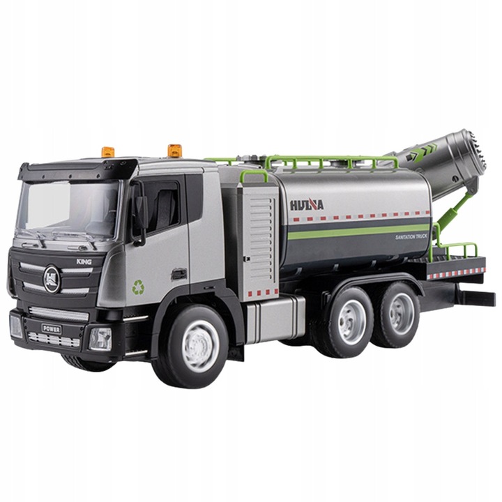 Cisterna cu apa, 1:18, LEAN TOYS, 9 canale, efecte luminoase si sonore, gri, set complet