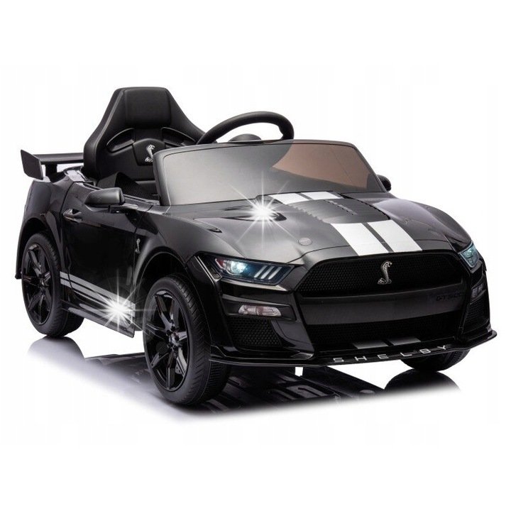 Електрическа кола Ford Mustang GT500 Shelby, 2 двигателя, черна, 105x67x47см, с дистанционно управление