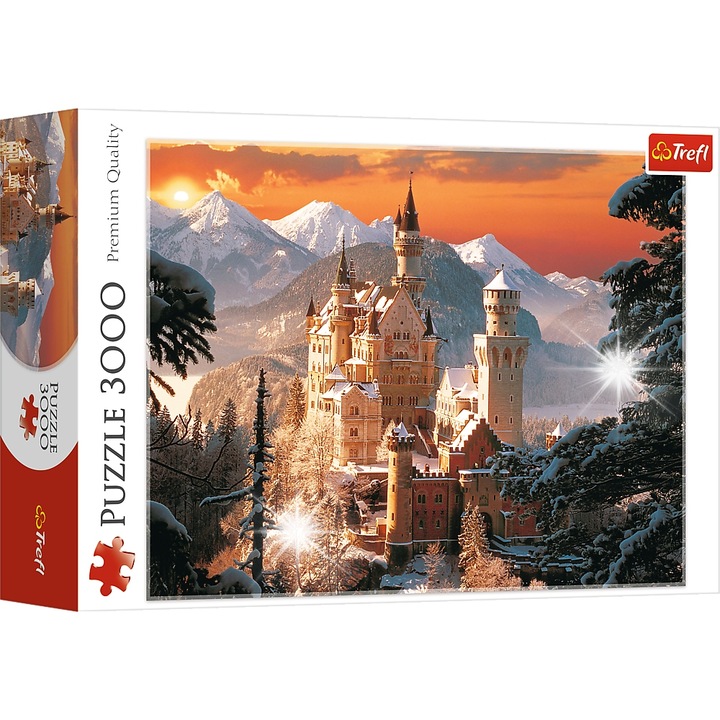 Puzzle készlet 3000 darab, Neuschwanstein kastély, 116x85cm, többszínű