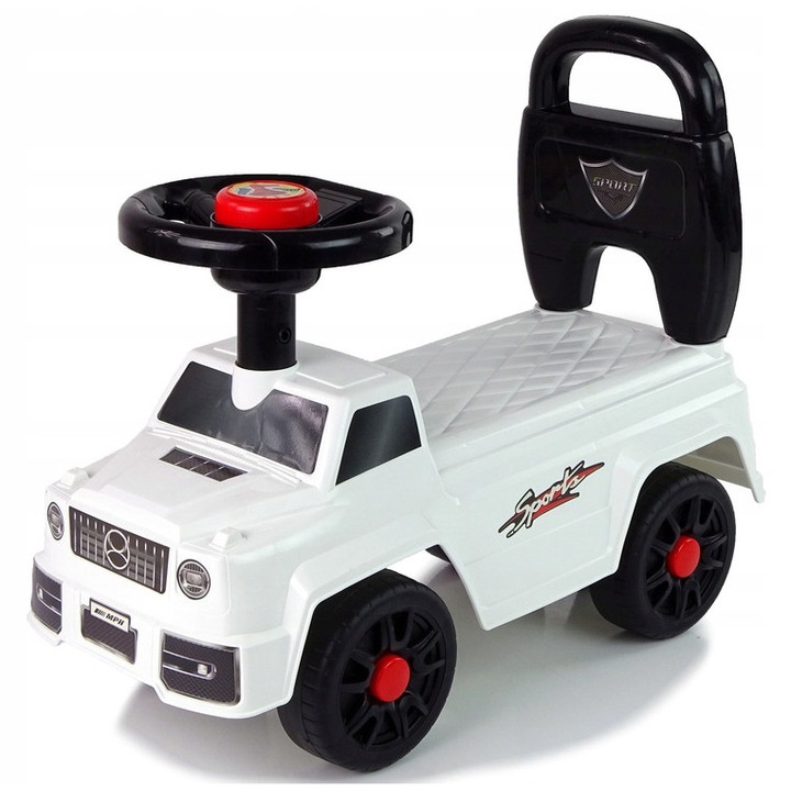 Masinuta pentru copii Lean Toys QX-5500, 2 claxoane, alb, 50x22x18cm