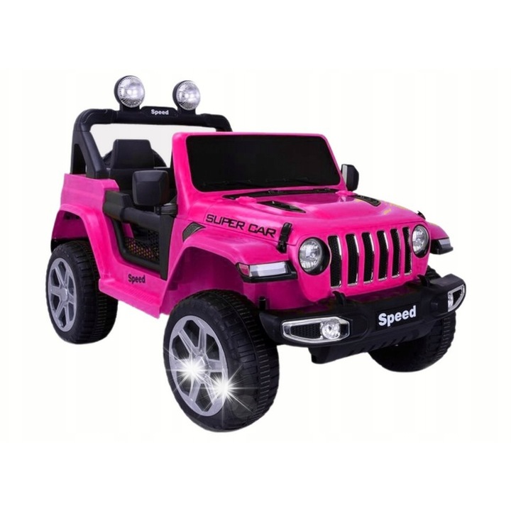 Masinuta electrica, Lean, 128x73x80cm, 12V, 3 viteze, cu telecomanda, roz/negru