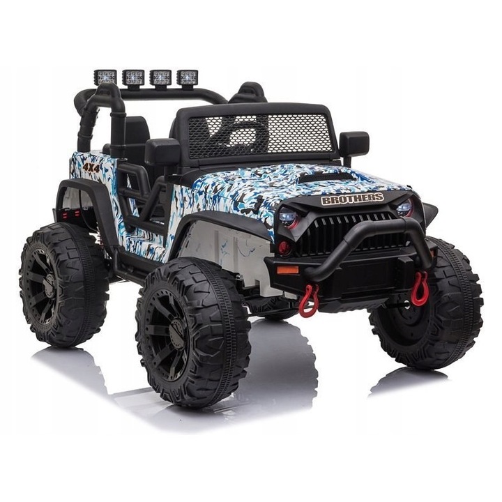 Електрическа кола Jeep JC666, лакиран син, 2x200W, размери 123x88x80см, за деца