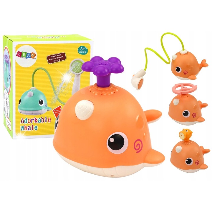 Lean Toys bálna fürdőjáték, narancssárga