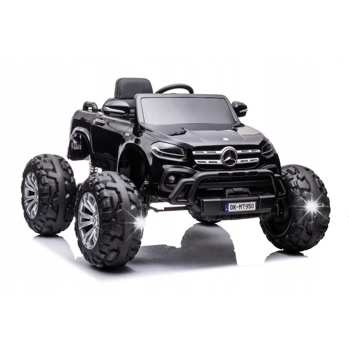 Електрическа кола Lean Toys DK-MT950 4x4, черна, 122x104x74см, с дистанционно управление, седалки от еко кожа