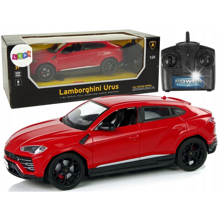 Кола R/C 1:24 Lamborghini Urus, червена, със светлини, пълен комплект