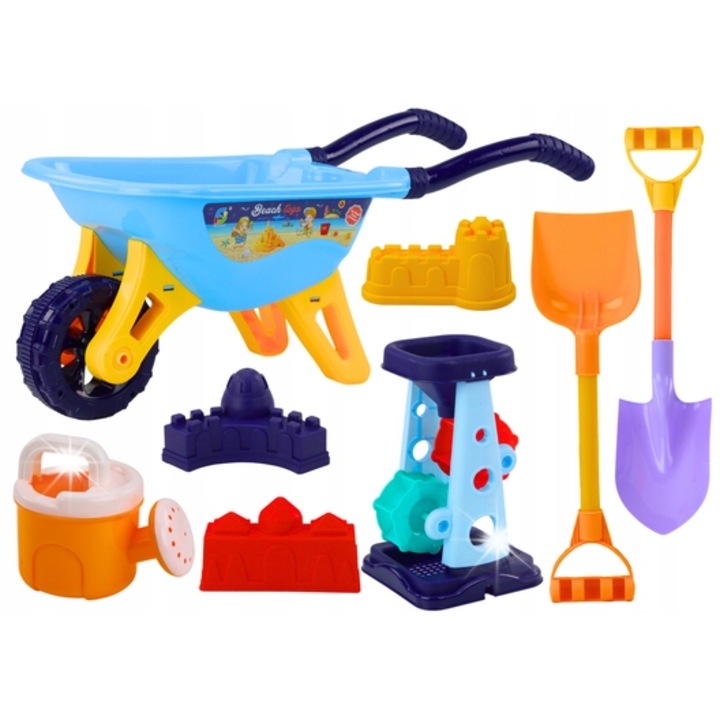 Комплект играчки за плаж и пясък, Lean Toys, Toca, Mlyn, 3 форми, цветни