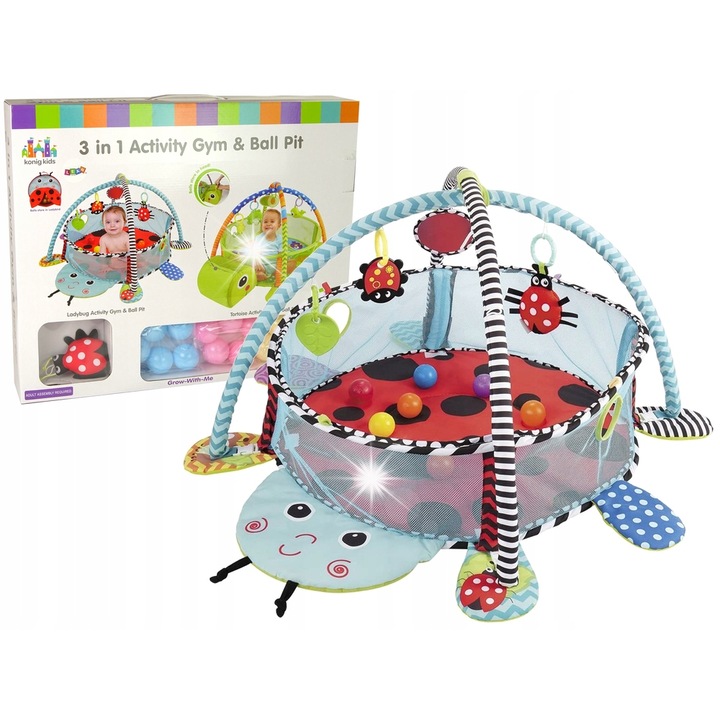 Tarc educațional, Lean Toys, 30 bile colorate, 96x66x52cm, multicolor
