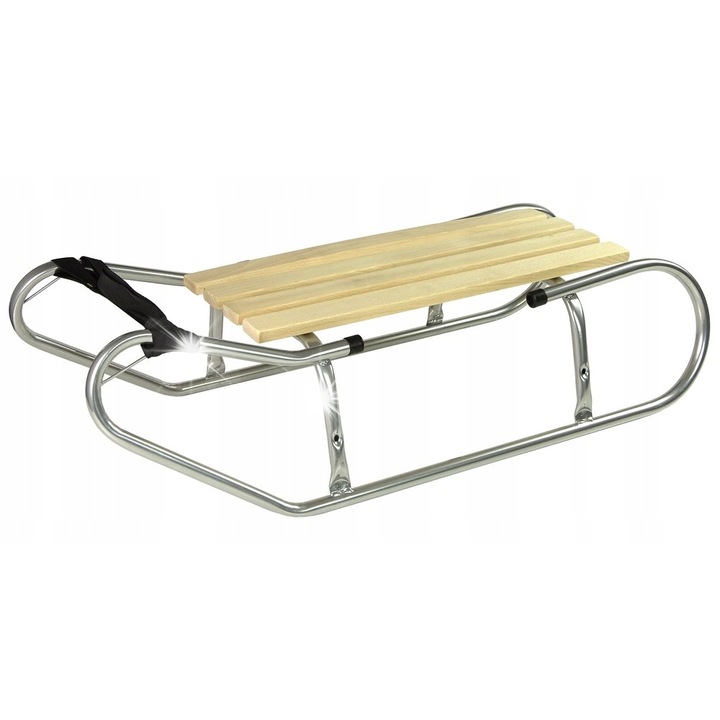 Sanii metalice cu oparere si curea, Lean Toys, 83x37x20cm, argintii