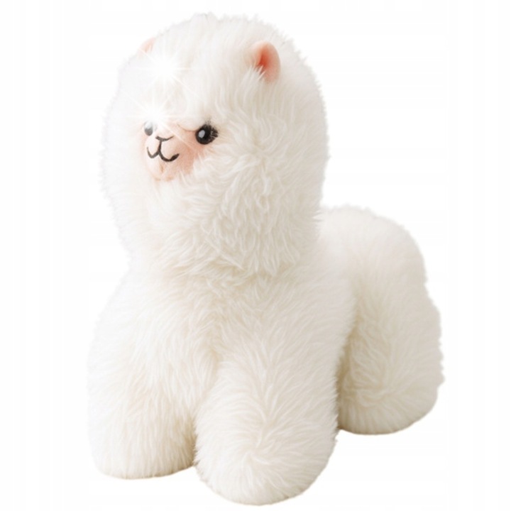 Pluszowa Lama Alba 40x40cm, Jucarie de Plus, Detalii Realiste, Materiale Sigurante