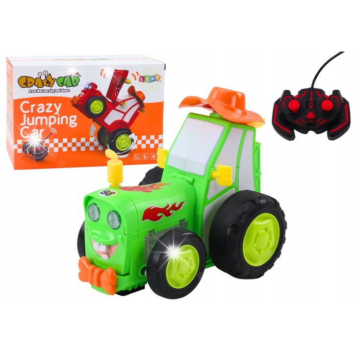 Tractor zburator R/C Lean Toys, verde, 20x13x10cm, 25x16x14cm, pentru copii peste 3 ani