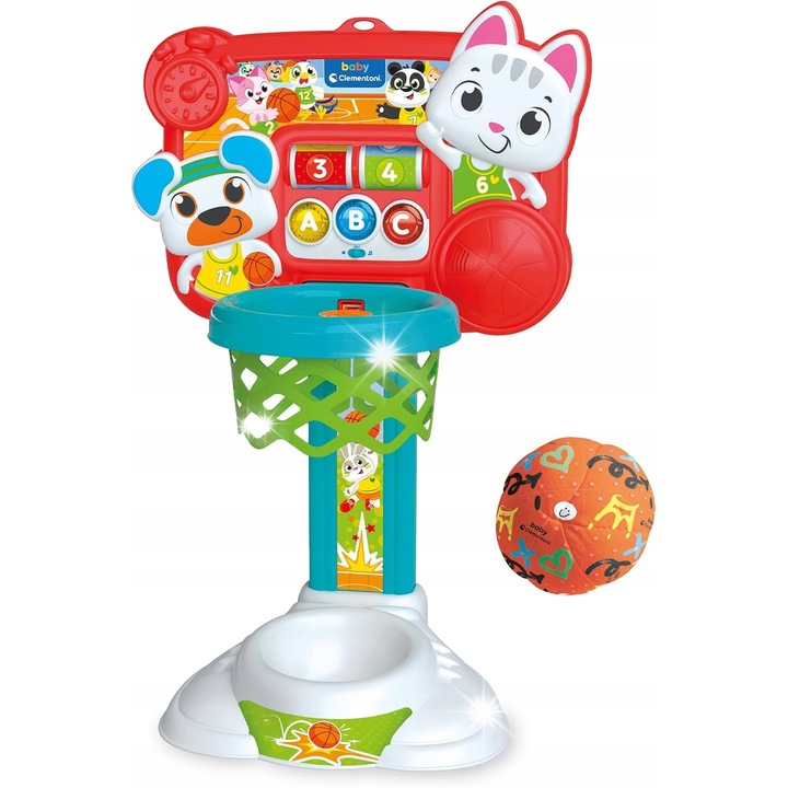 Gyermek kosárlabda palánk, Clementoni, többszínű, állítható