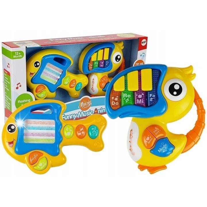 Játék hangszerkészlet, Lean Toys, többszínű, 18x17x5.5 cm