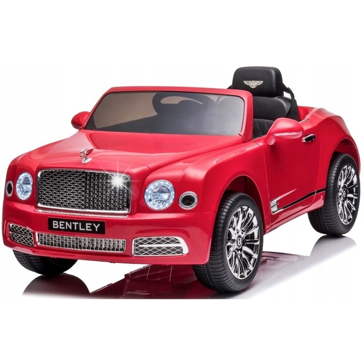 Masinuta electrica Bentley Mulsanne, rosu, 120x71x48cm, cu telecomanda, usi deschise, muzica MP3