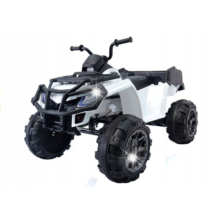 Quad electric BDM0909, alb, 2 viteze, 117x77x76cm, pentru copii 3+ ani