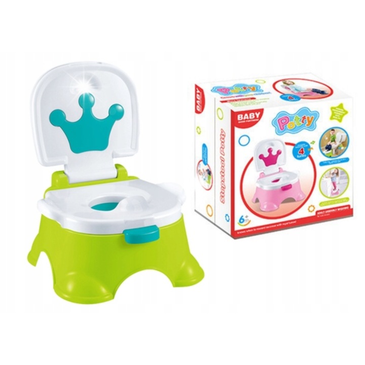 Olita 3 in 1 Lean Toys, verde cu coroana albastra, 20x34x21cm