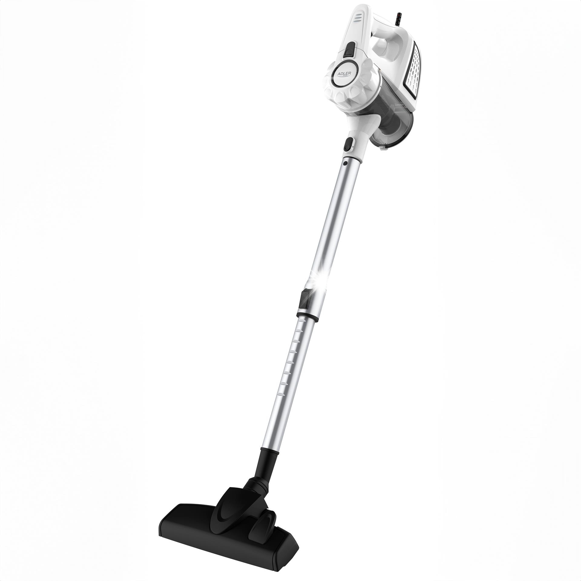 Aspirator manual Adler, fara sac, 800W, capacitate 1.5L, 3 trepte filtrare, 6m raza de actiune, 21x23,5x120cm