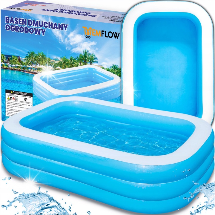 Надуваем басейн за деца и семейство, 200x150см, 450л, две камери, син