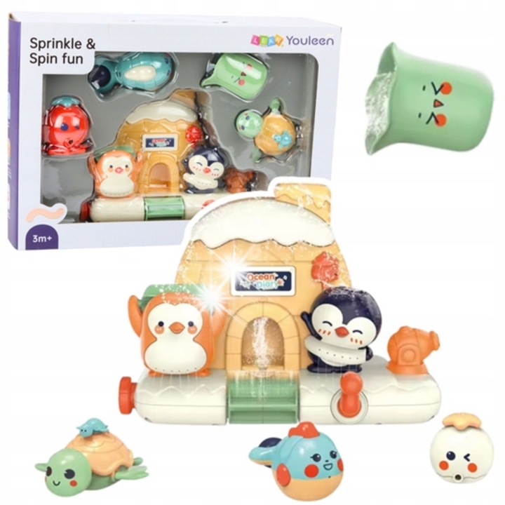 Youleen Sprinkle & Spin Fun interaktív fürdőszett, vízeffektek, tengeri állatok, 3hó+