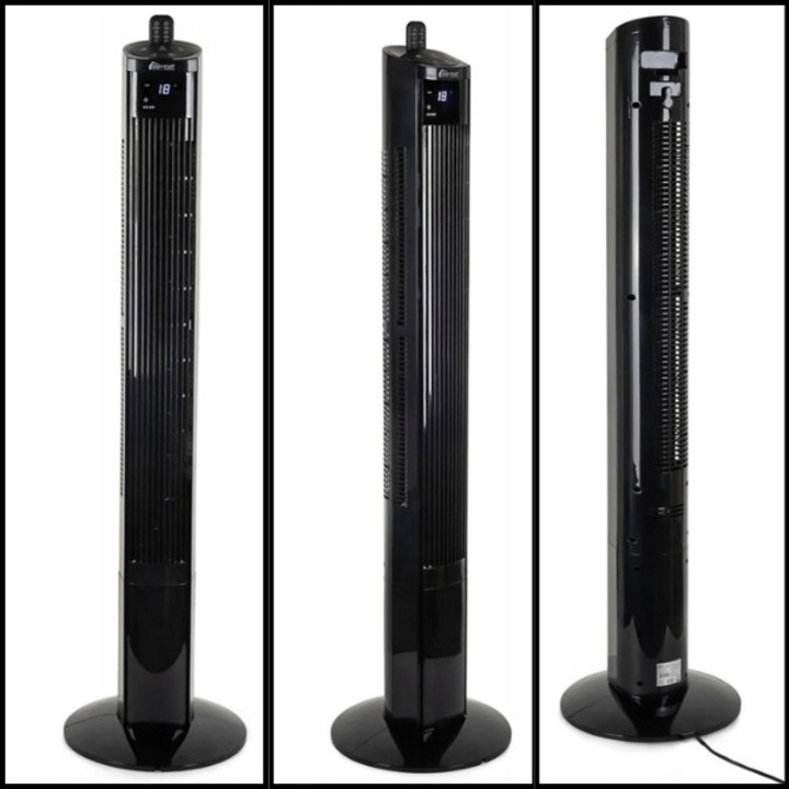 Ventilator coloana Sternhoff, 120W, oscilant cu telecomanda, negru, 120cm