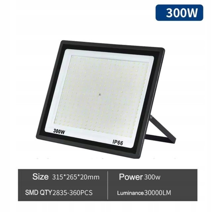 Proiector LED 200W, IP66, aluminiu, 380x280x35mm, lumina neutra