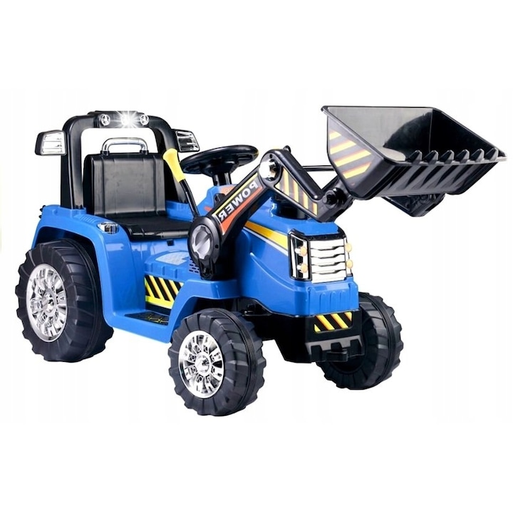 Tractor electric Lean Toys ZP1005, 2 motoare, 3 viteze, albastru, 105x54x67cm